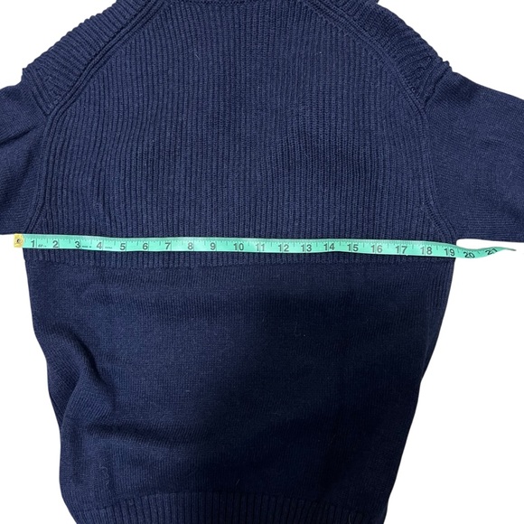 COS 100% Wool Ribbed Sailor Collar Knit Sweater Navy V Neck Women’s XS - Picture 8 of 10